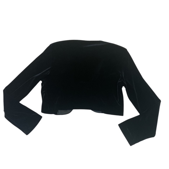 Vintage R&K Evening Crop Jacket Black Velvet Bolero 80s Size Small - Picture 2 of 6
